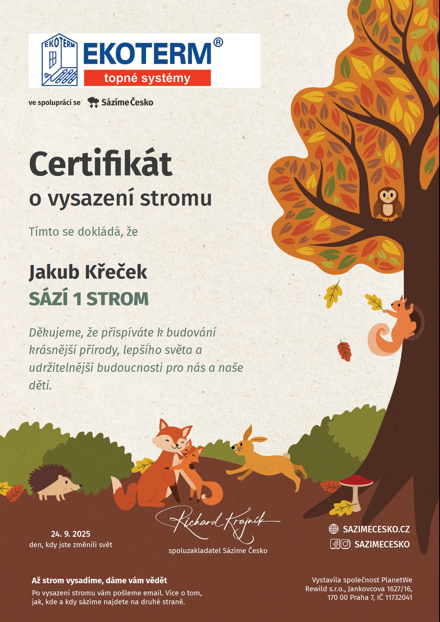 Certifikát EKOTERM